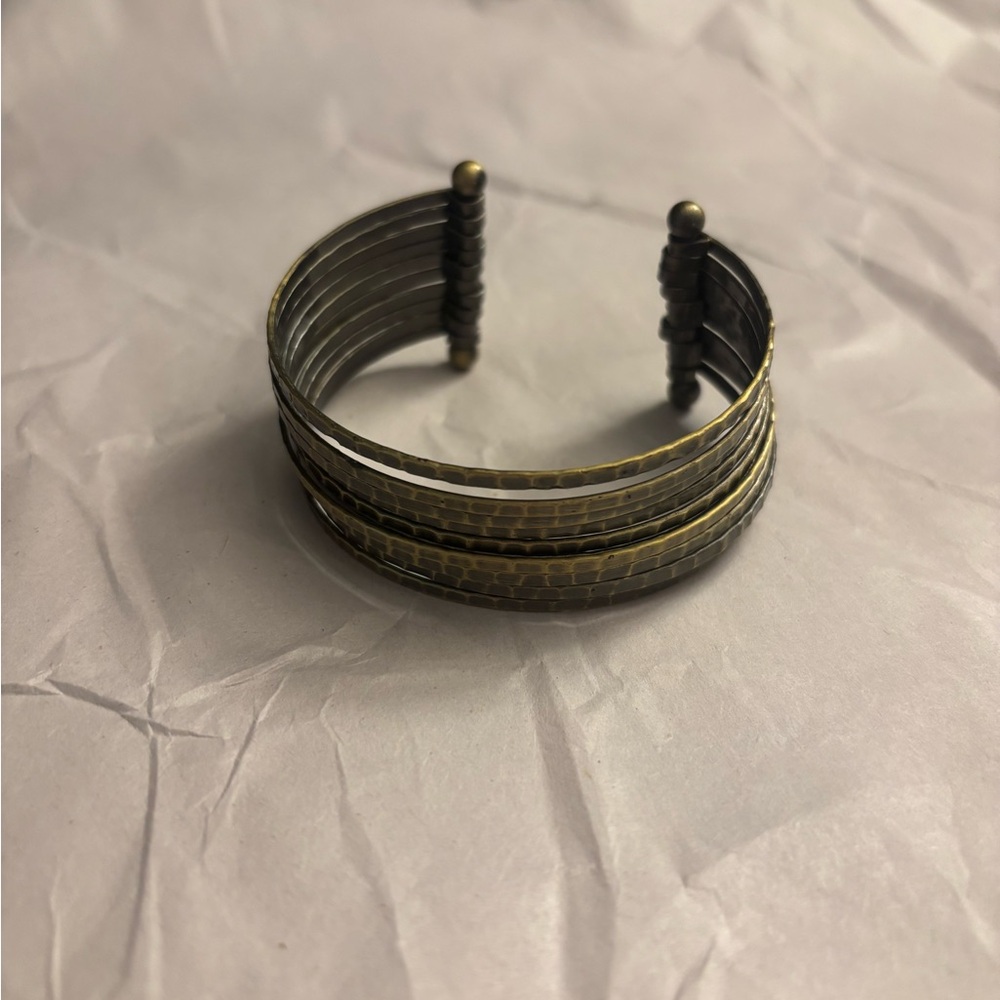 Elegant Two-Tone Cuff Bracelet